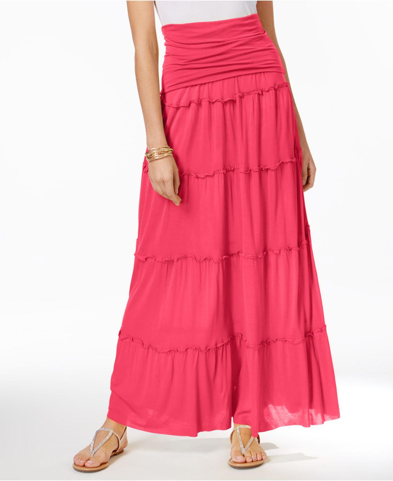 lyst-inc-international-concepts-tiered-maxi-skirt-in-pink